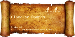 Albecker Andrea névjegykártya