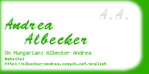 andrea albecker business card